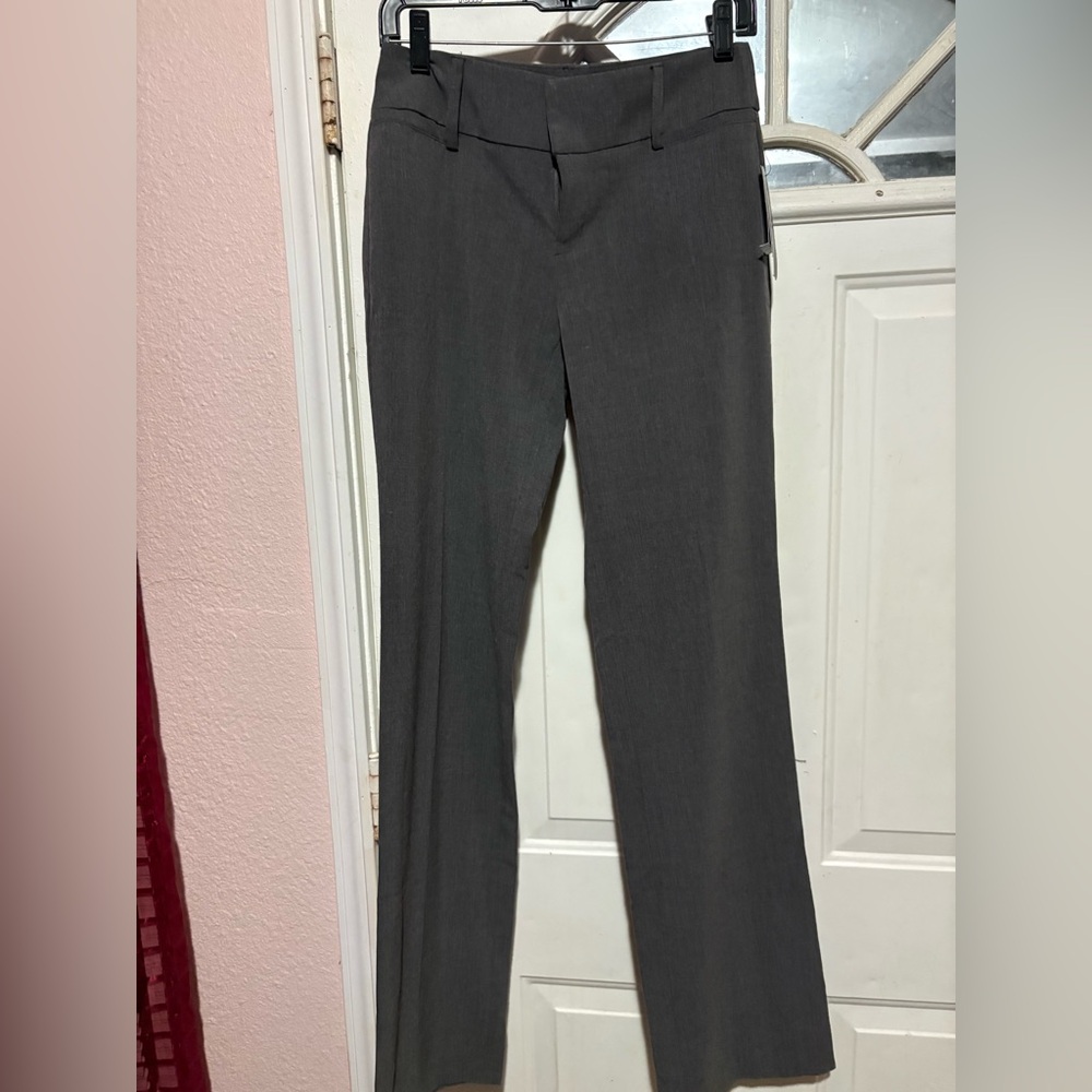 Women's Gray Straight-Leg Dress Pants